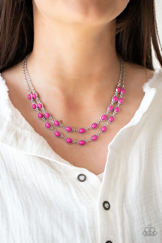 Sahara Safari Pink Necklace Paparazzi N0539