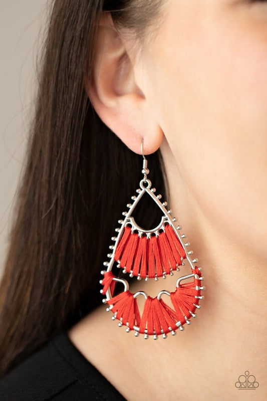 Samba Scene Red Thread Earring E0161