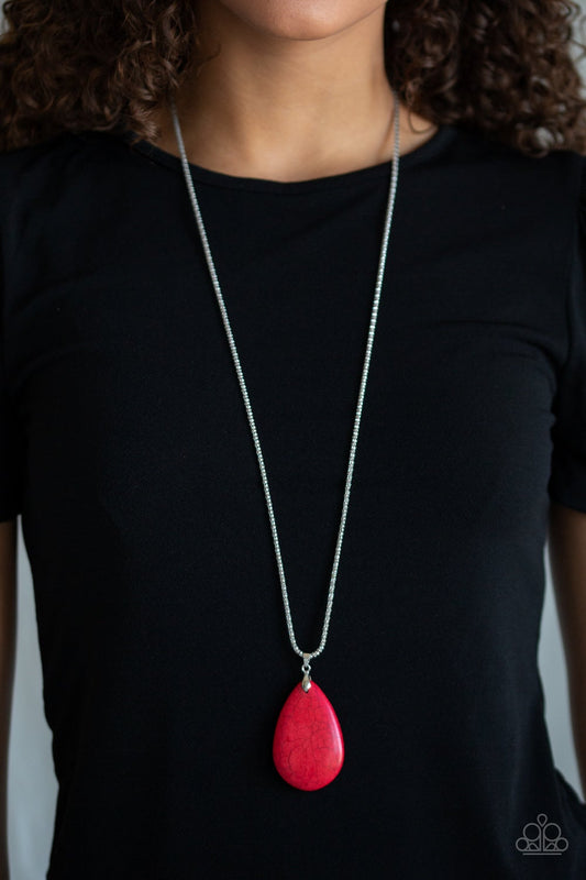Sedona Sandstone Red Stone Santa Fe Style Necklace Paparazzi N0566