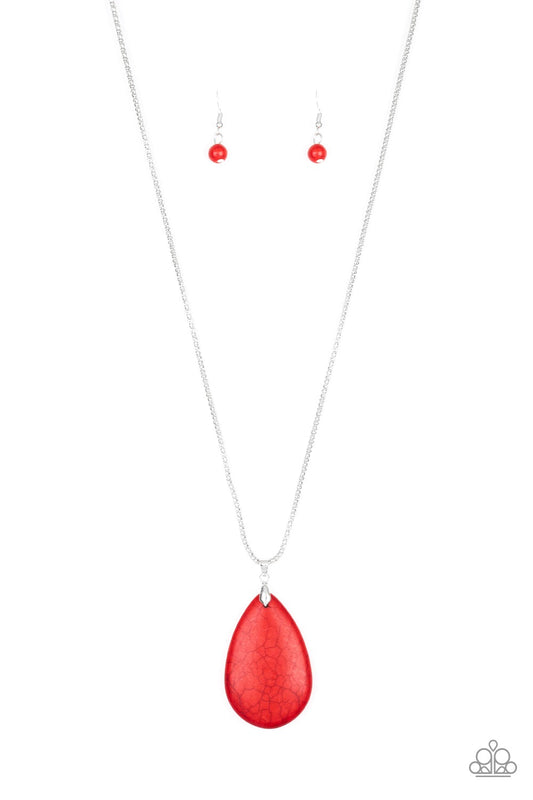 Sedona Sandstone Red Stone Santa Fe Style Necklace Paparazzi N0566