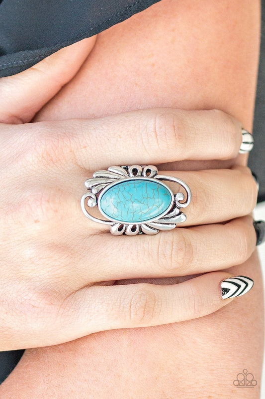 Sedona Sunset Blue Ring Paparazzi R0079