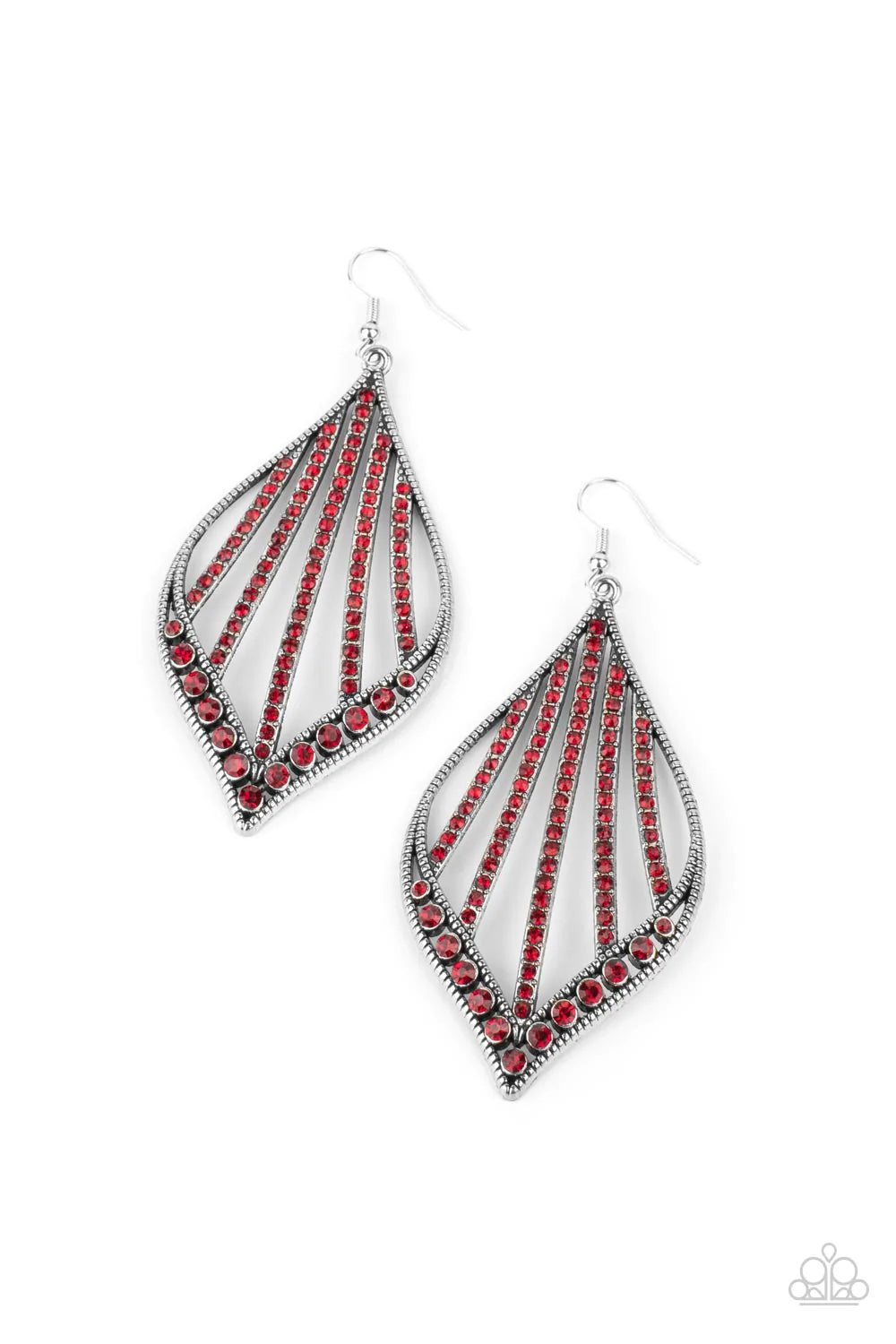 Showcase Sparkle Red Rhinestone Teardrop Earring Paparazzi E0133