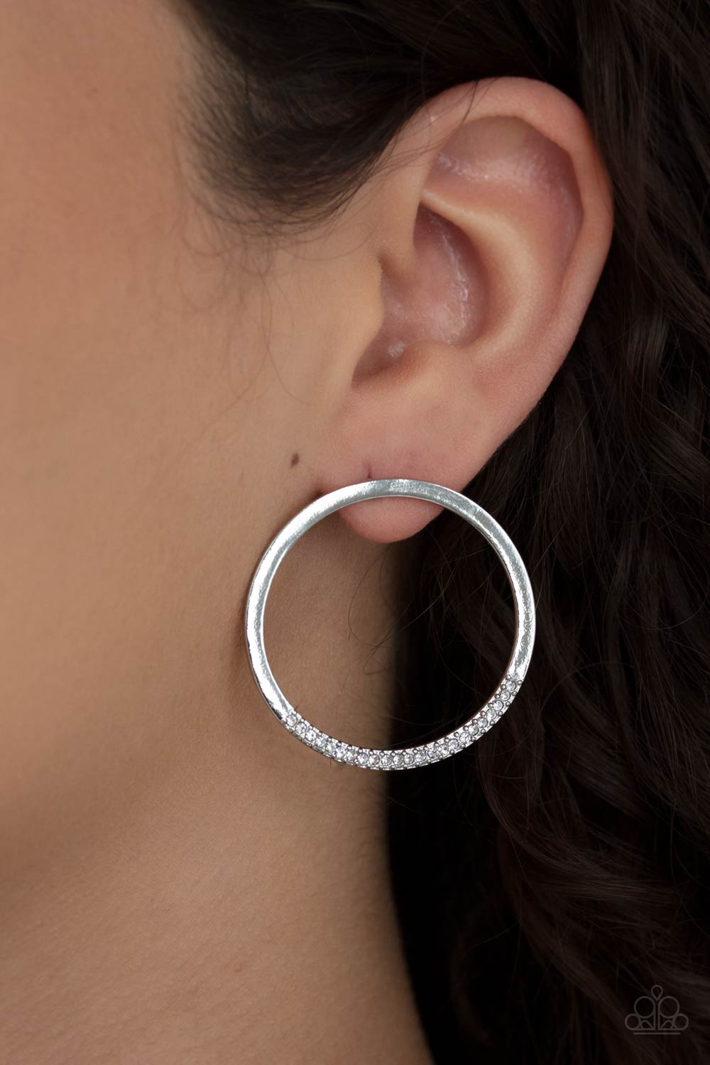 Spot on Opulence White Post Earrings Paparazzi E0041