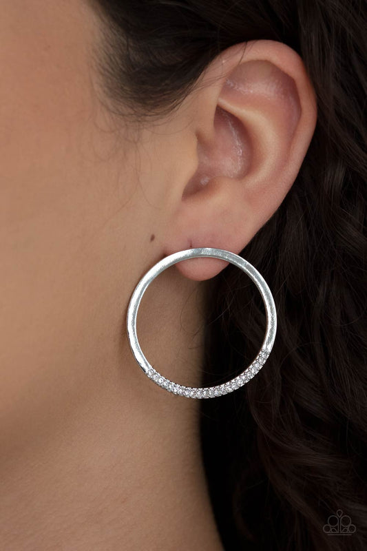 Spot on Opulence White Post Earrings Paparazzi E0041
