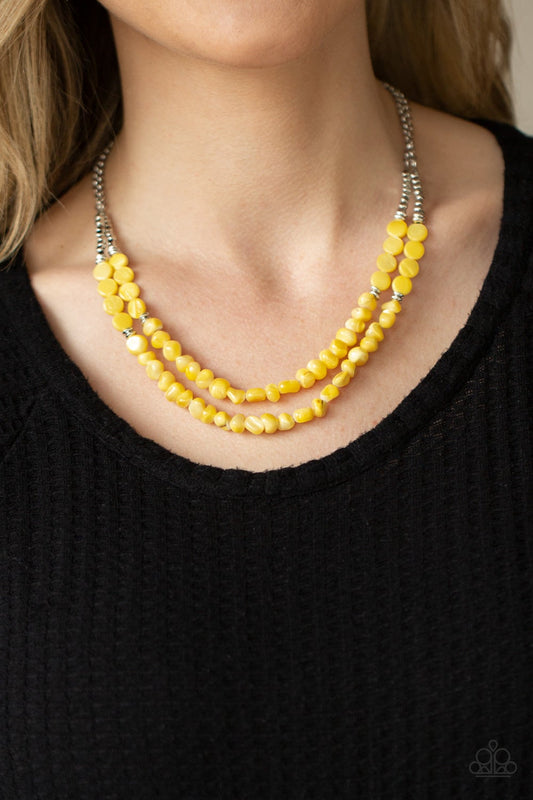Staycation Status Yellow Necklace Paparazzi N0301