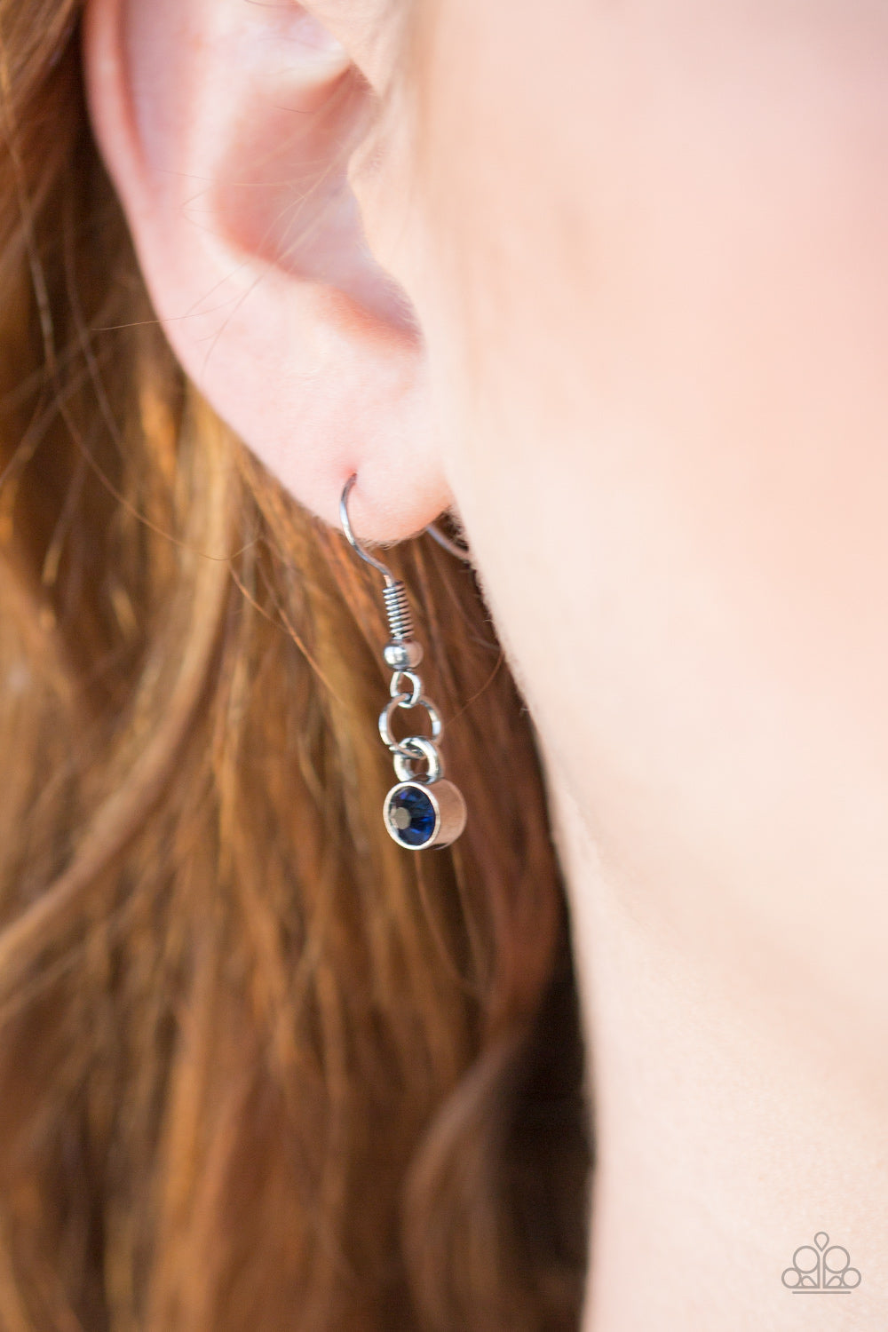 Stop Teardrop And Roll Multi Blue, Hematite, Smokey Rhinestone Gunmetal Teardrop Necklace Paparazzi N0304