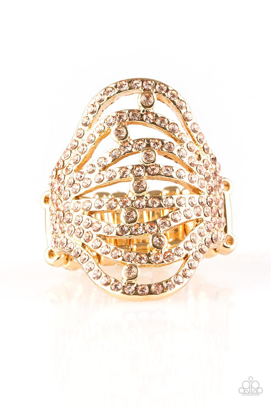 Stratospheric Gold Ring Paparazzi R0165
