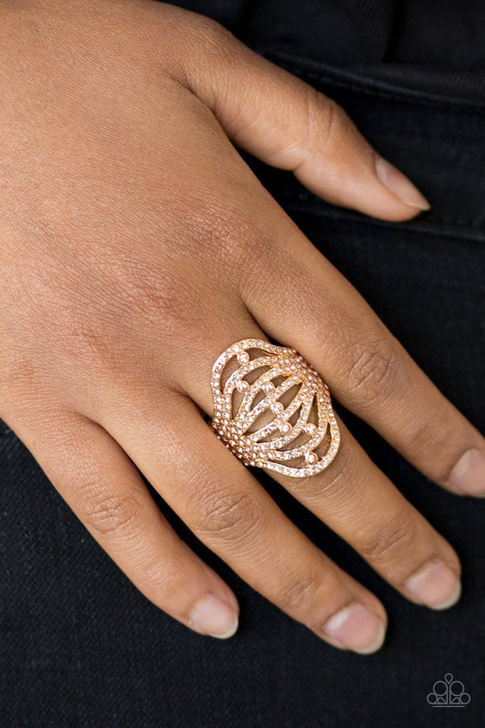 Stratospheric Gold Ring Paparazzi R0165
