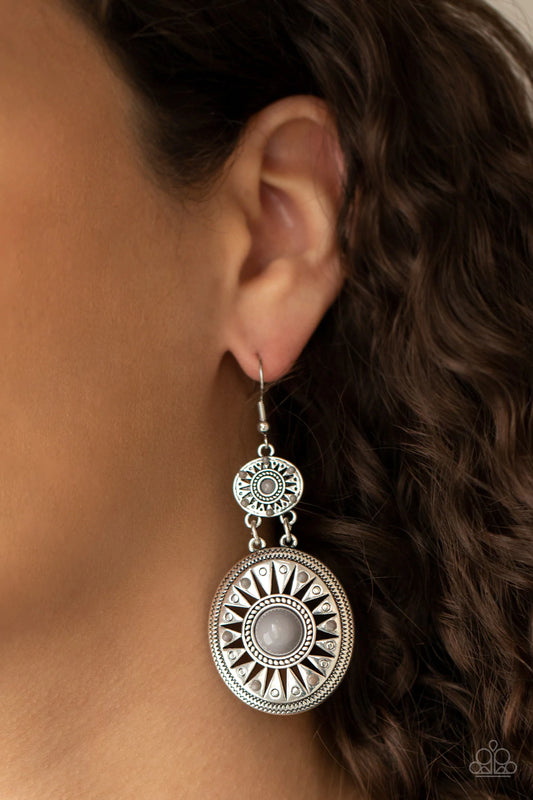 Temple Of The Sun Silver Earring Paparazzi E0118