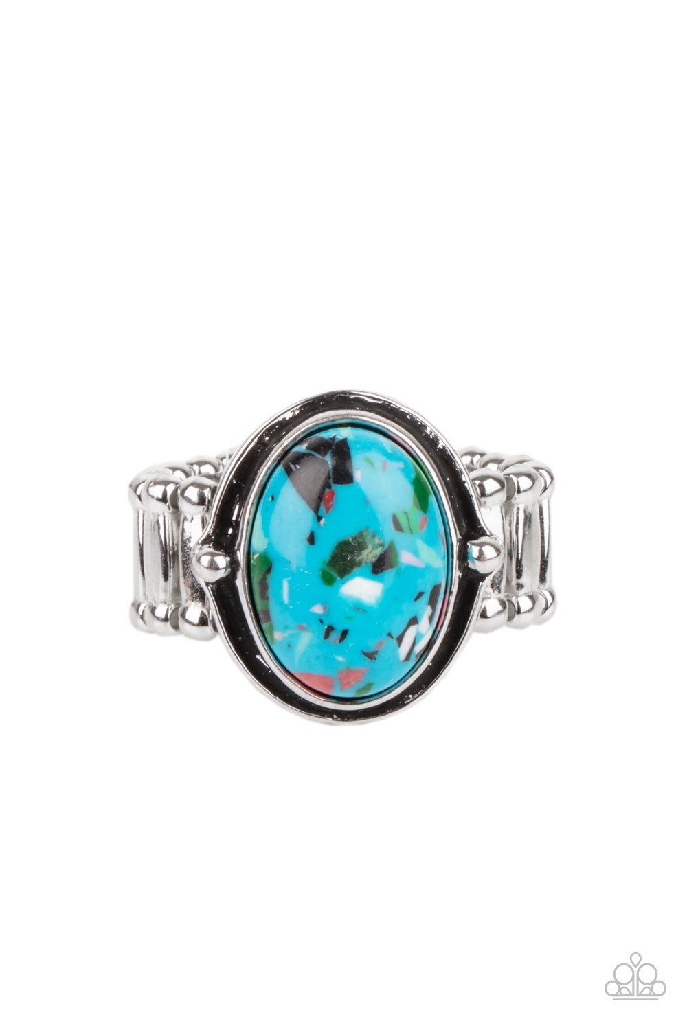 Terrifically Terrazzo Blue Ring Paparazzi R0193
