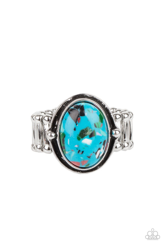 Terrifically Terrazzo Blue Ring Paparazzi R0193