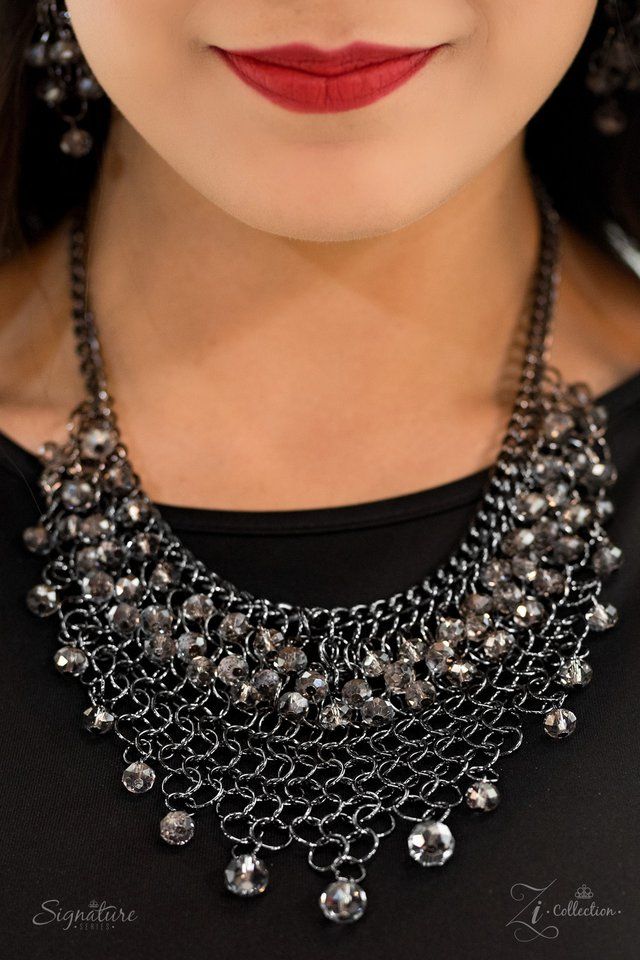 The Nina Gunmetal Zi Signature Series 2017 Necklace Paparazzi