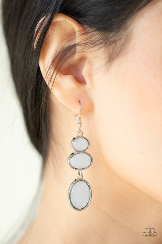 Tiers Of Tranquility White Earring Paparazzi E0147