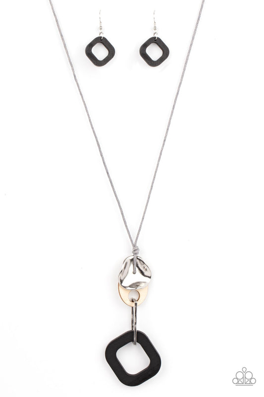 Top Of The Wood Chain Black Necklace Paparazzi N0527