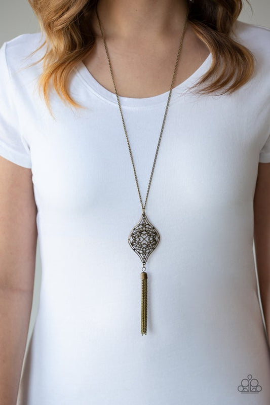 Totally Worth The Tassel Brass Necklace Paparazzi N0271