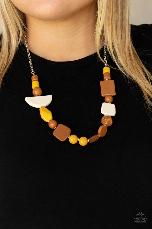 Tranquil Treadsetter Yellow Necklace Paparazzi N0520