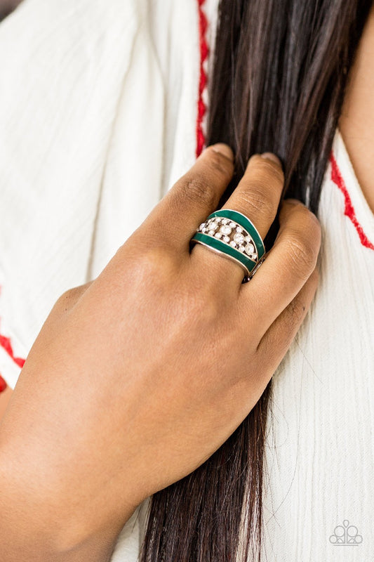 Trending Treasure Green Quetzal Rhinestone Ring Paparazzi R0022