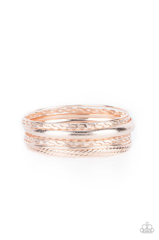 Trophy Texture Rose Gold Bracelet Paparazzi B0170