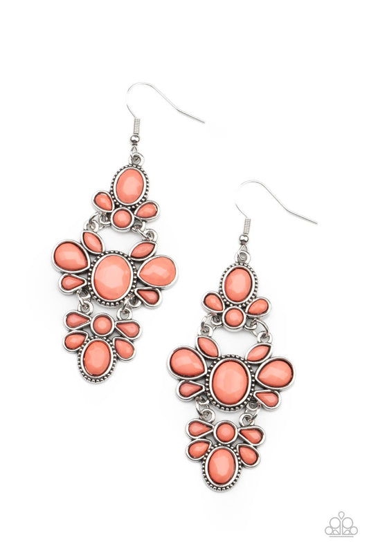Vacay The Premises Orange Earring Paparazzi E0162