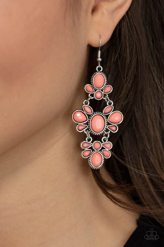 Vacay The Premises Orange Earring Paparazzi E0162