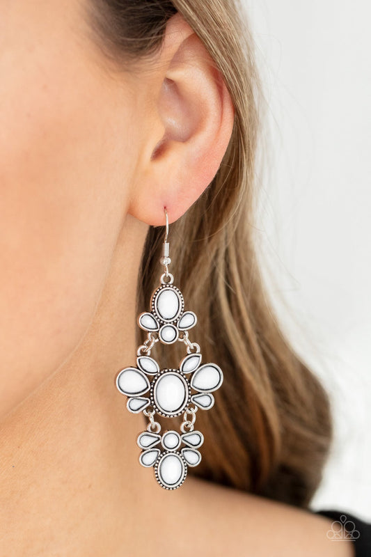 Vacay The Premises White Earring Paparazzi E0157