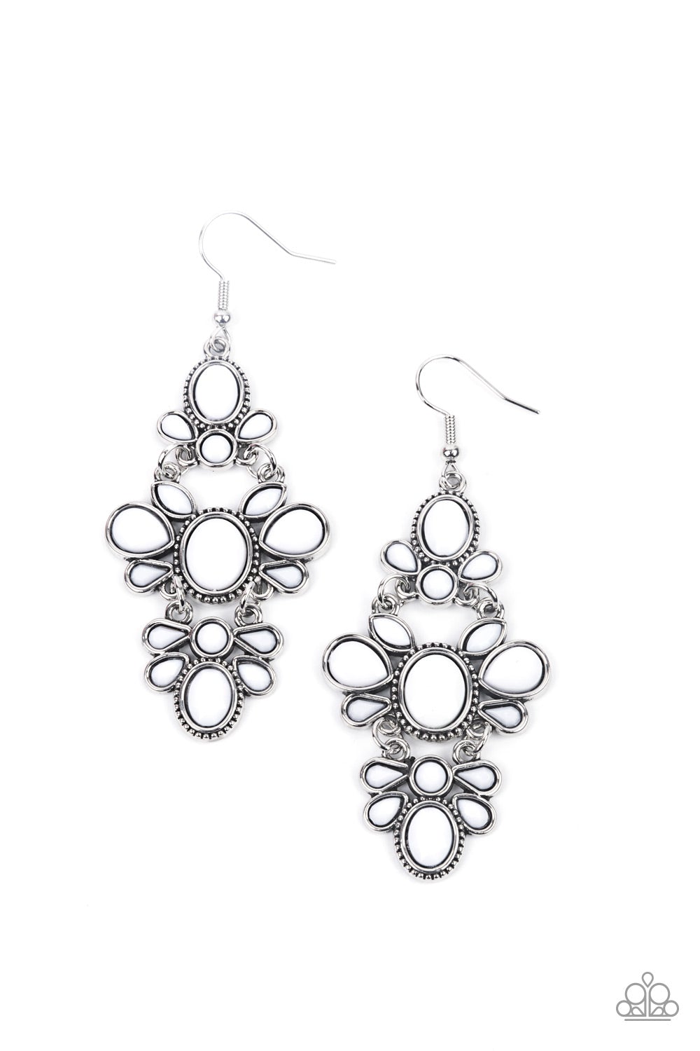 Vacay The Premises White Earring Paparazzi E0157