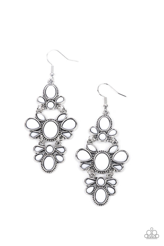 Vacay The Premises White Earring Paparazzi E0157