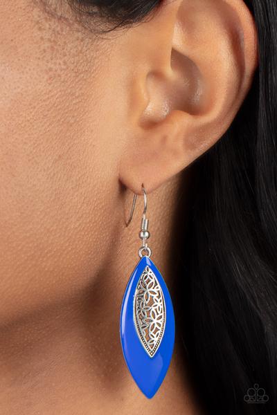 Venetian Vanity Blue Earring Paparazzi E0246