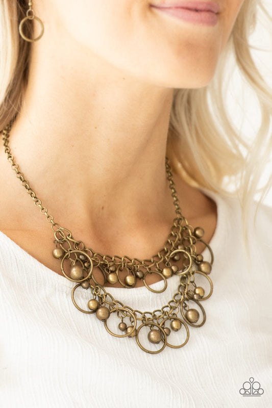 Warning Bells Brass Necklace Paparazzi N0162