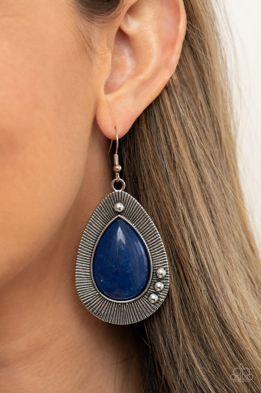 Western Fantasy Blue Earring Paparazzi E0125