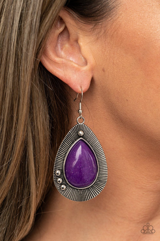 Western Fantasy Purple Earring Paparazzi E0141