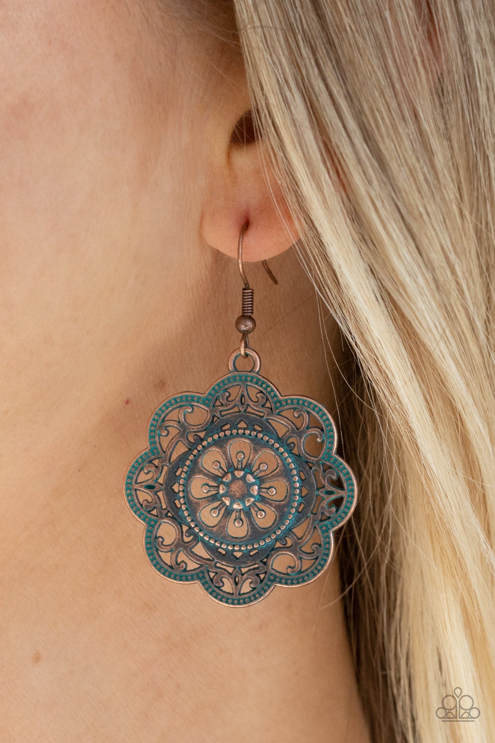 Western Mandalas Copper Earring Paparazzi E0060