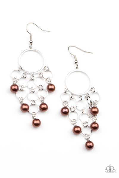 When Life Gives You Pearls Brown Earring Paparazzi E0240