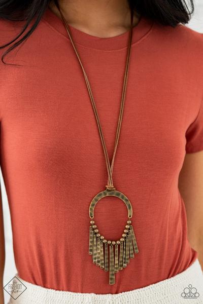 You Wouldn't Flare Brass Necklace N0130