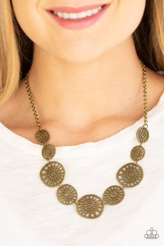 Your Own Free Wheel Brass Necklace Paparazzi N0040