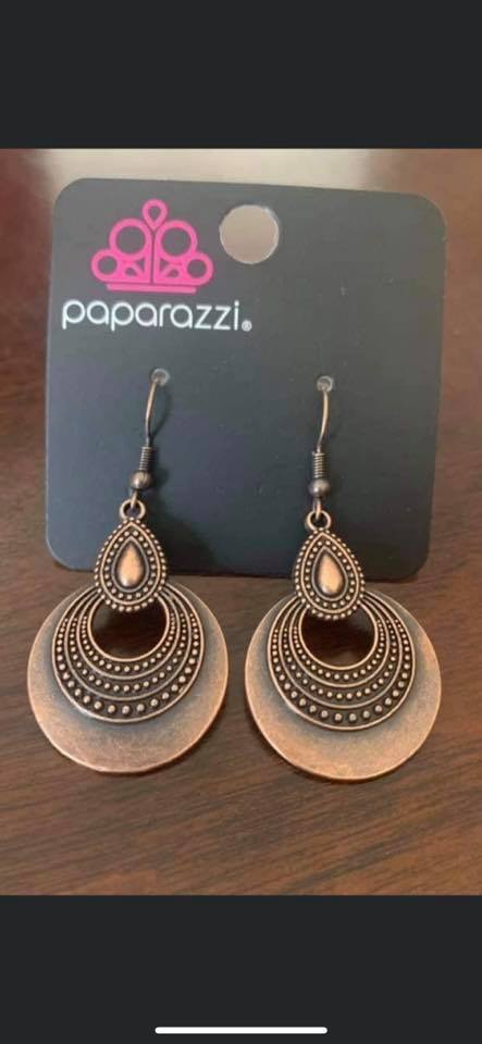 Mojave Mesquite Copper Earring Paparazzi E0381