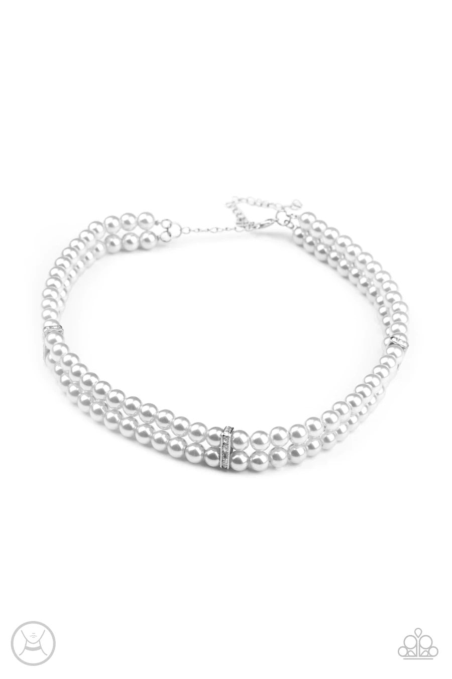 Put On Your Party Dress Silver Pearl Necklace Paparazzi N0074